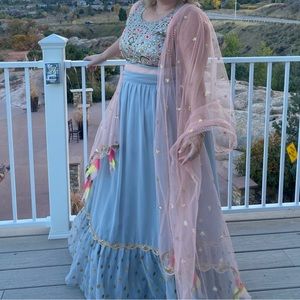 Traditional Eastern Lehenga Dusty Blue